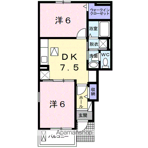 メゾン ド セイラン Ⅰ(2DK/1階)の間取り写真