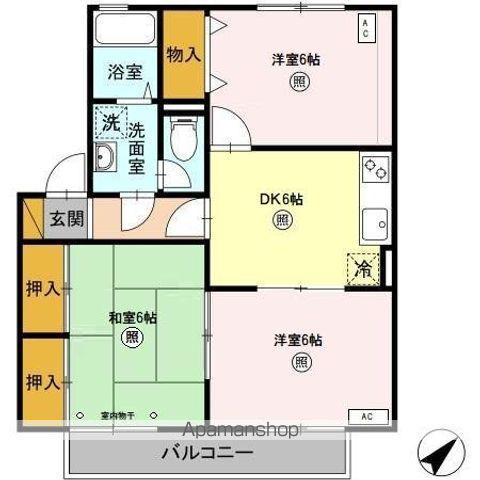 メゾンドソレイユ(3DK/1階)の間取り写真