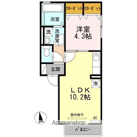 グッドラック高平弐番館(1LDK/1階)の間取り写真