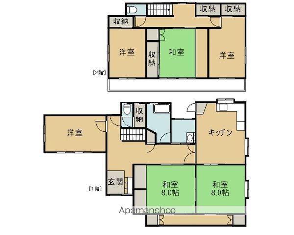 岩手県滝沢市 2階建 築42年(6DK)の間取り写真