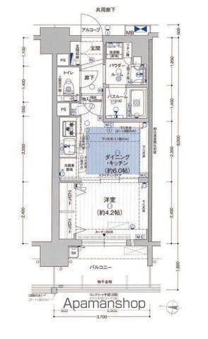 プレサンス ロジェ 栄パークサウス(1DK/10階)の間取り写真
