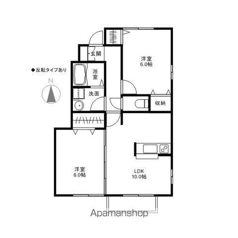 パインメイプル(2LDK/1階)の間取り写真