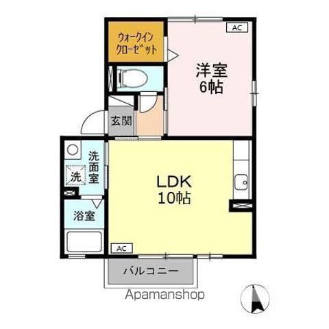 ホープM Ⅰ・Ⅱ Ⅰ(1LDK/2階)の間取り写真