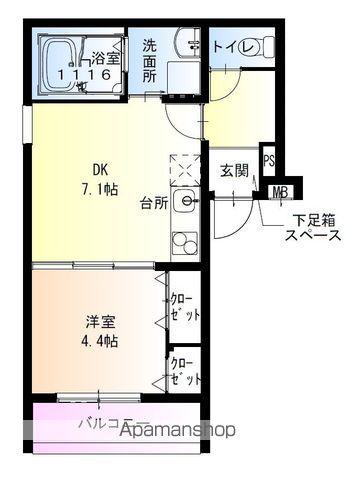 フジパレス堺浜寺石津Ⅲ番館(1DK/2階)の間取り写真