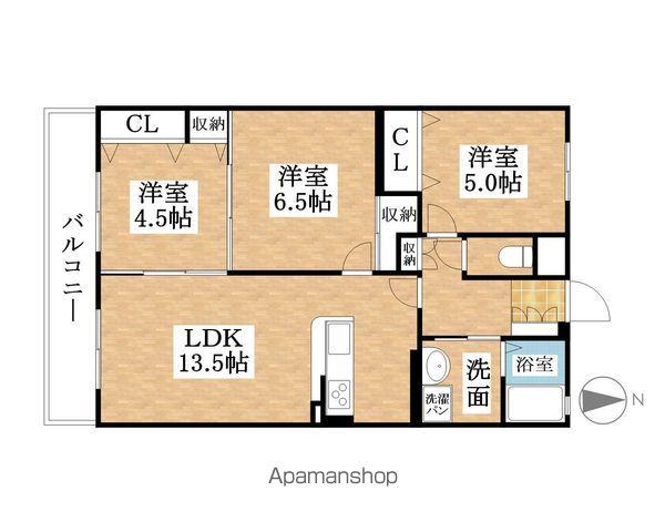 シュロス北山(3LDK/3階)の間取り写真