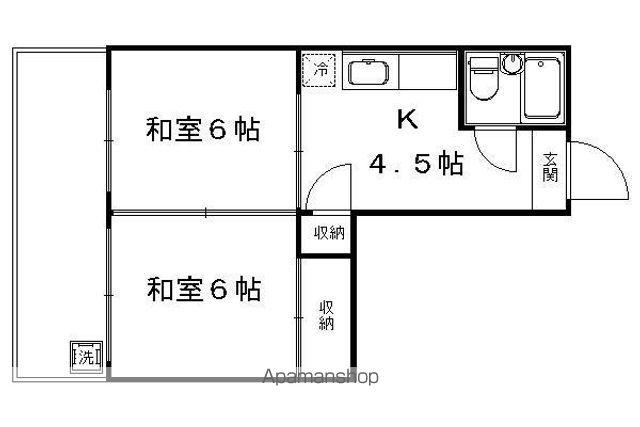 ユタカガーデン円町(2DK/3階)の間取り写真