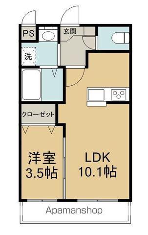 アルト泉宮(1LDK/2階)の間取り写真