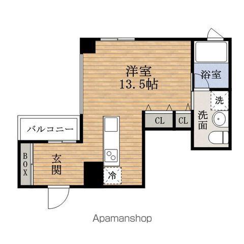 ルクレ堺筋本町RESIDENCE(ワンルーム/8階)の間取り写真