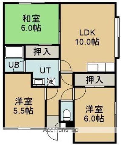 ドミール富岡(3LDK/2階)の間取り写真