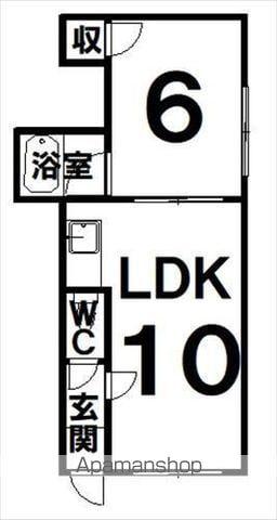 シークヒル(1LDK/1階)の間取り写真
