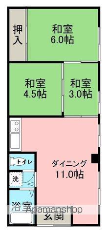 中央マンション(2DK/2階)の間取り写真