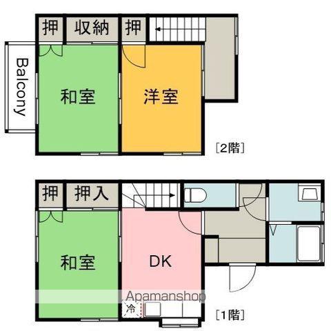 下道貸家Ⅱ(3DK)の間取り写真
