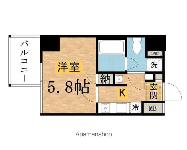 プレセダンヒルズ八王子(1K/2階)の間取り写真
