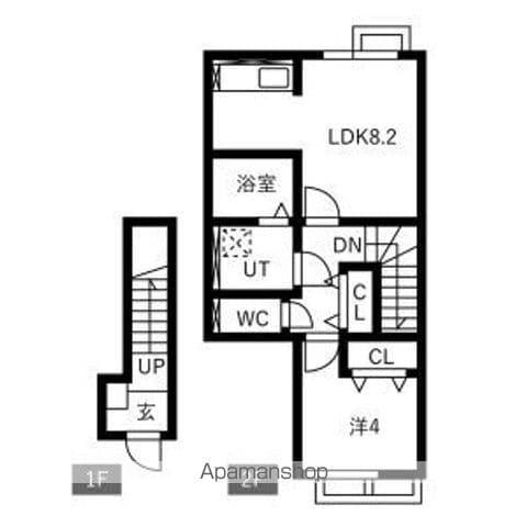 AZUR SOLAIRE (1LDK/2階)の間取り写真