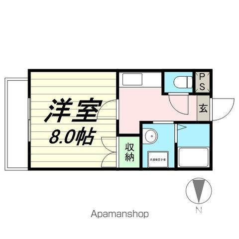ワンダータカマツ(1K/3階)の間取り写真