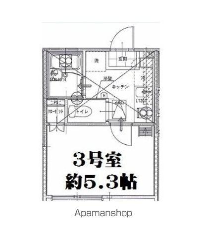 リーヴェルポート横浜南アジュール(1K/2階)の間取り写真