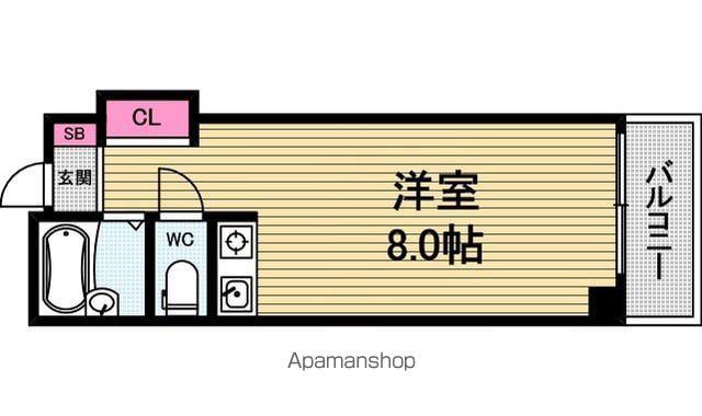 グランドール長堀(ワンルーム/5階)の間取り写真