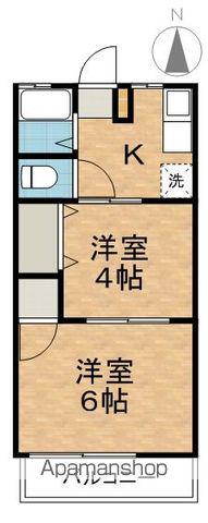 シティハイムワカツキ(2K/1階)の間取り写真