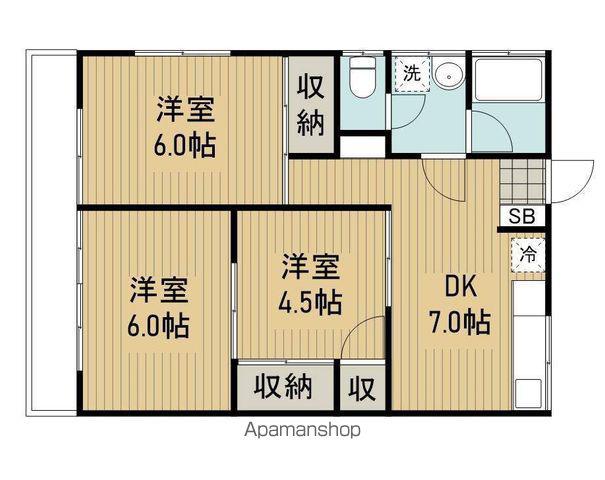 フラワーハイツ(3DK/2階)の間取り写真