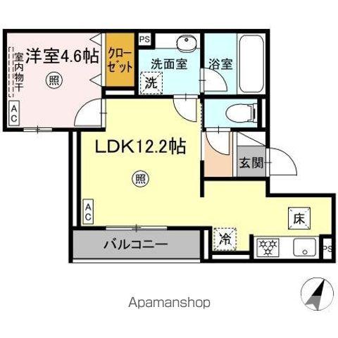 SIX REVES(1LDK/1階)の間取り写真