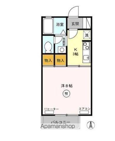 アネーロ和田A棟(1K/1階)の間取り写真