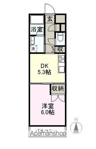 BONHEUR住友(1DK/2階)の間取り写真