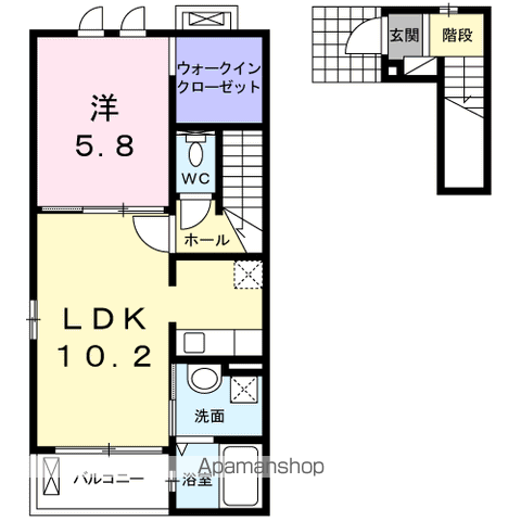 サンマルコ2(1LDK/2階)の間取り写真