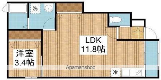 上越新幹線 新潟駅 徒歩23分 2階建 築2年(1LDK/1階)の間取り写真