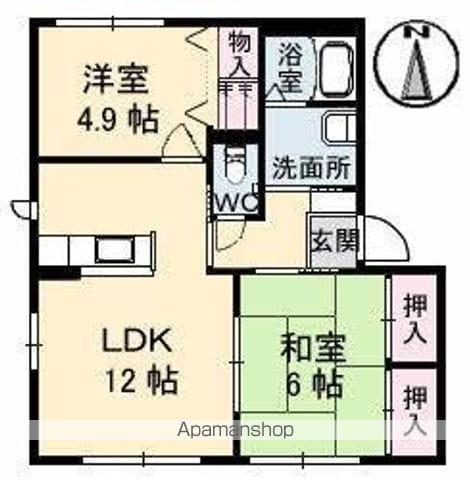 エアトベール A・B・C棟(2LDK/1階)の間取り写真