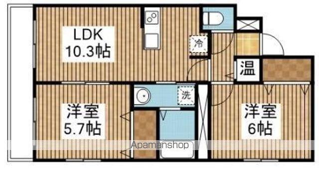 シャトーソレイユ(2LDK/2階)の間取り写真