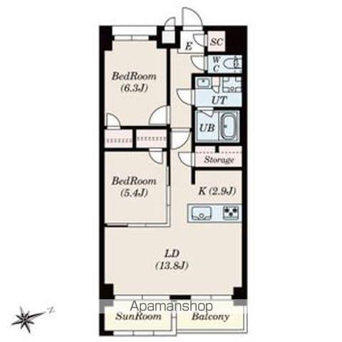 SーRESIDENCE神沢AFFORD12月契約限定キャンペー(2LDK/5階)の間取り写真