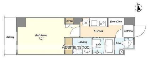 四谷坂町レジデンス(1K/2階)の間取り写真