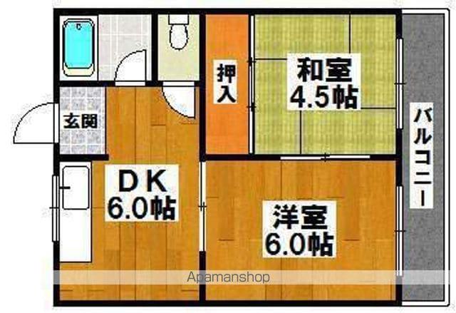 グリーンハイツ(2DK/3階)の間取り写真