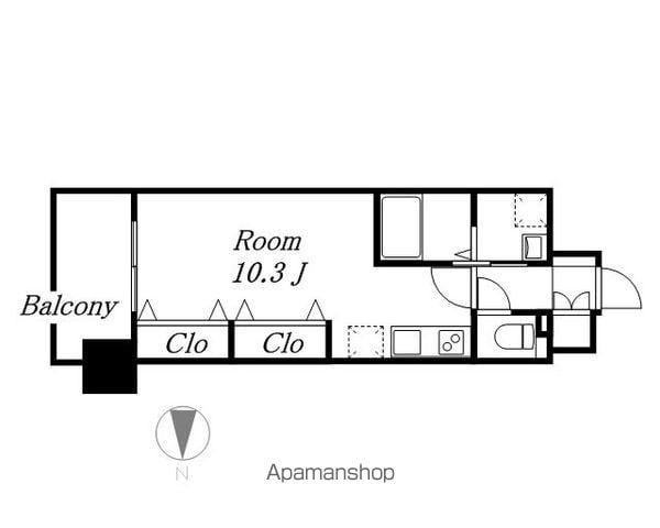 LIBERTA CARINO(ワンルーム/10階)の間取り写真
