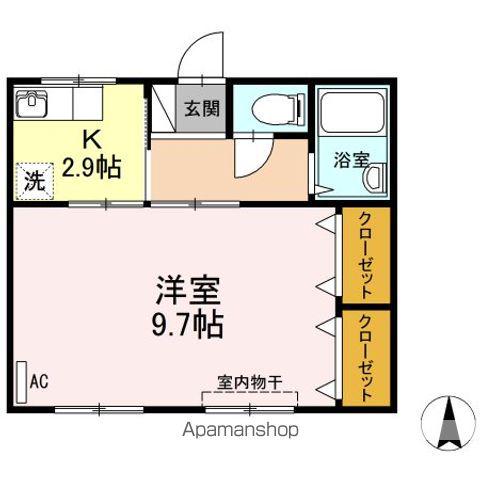 新浜マンション(1K/1階)の間取り写真