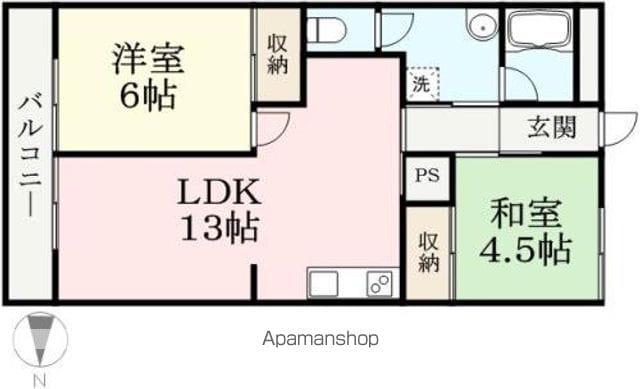 サンライズ三国(2LDK/1階)の間取り写真