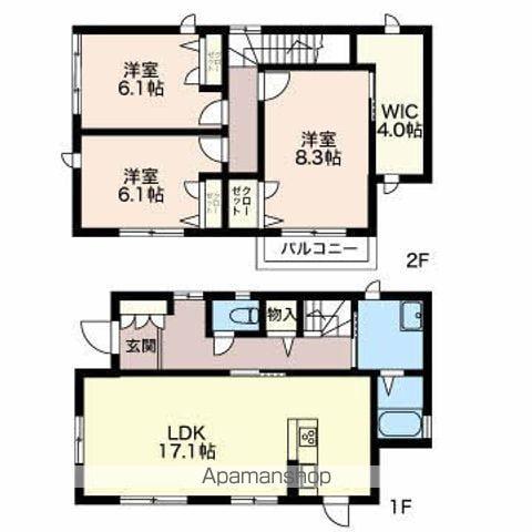 篠ノ井線 松本駅 バス乗車時間:8分 安原町バス停で下車 徒歩3分 2階建 築19年(3LDK)の間取り写真
