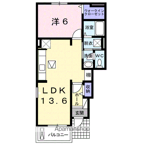 ラヴィーンⅠ(1LDK/1階)の間取り写真