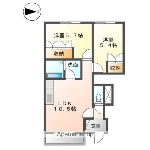 グリーン・キャッスルⅡ(2LDK/1階)の間取り写真
