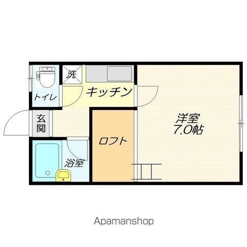 ハピネス松山(1K/1階)の間取り写真