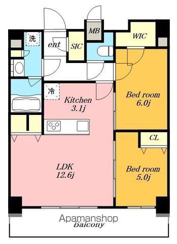 S-RESIDENCE上社南AMANTE(2LDK/3階)の間取り写真