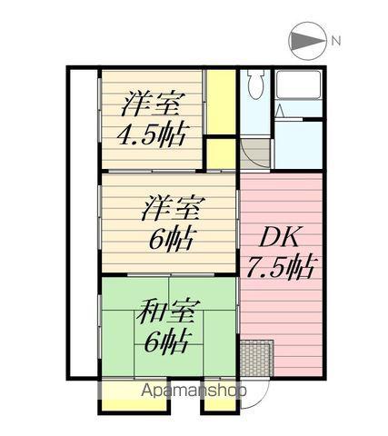 豊城崎野アパート(3DK/2階)の間取り写真