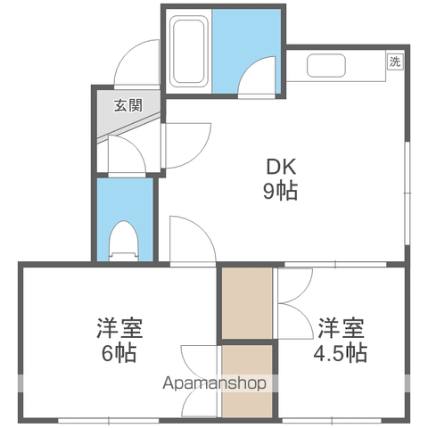 中川ビル(2DK/3階)の間取り写真