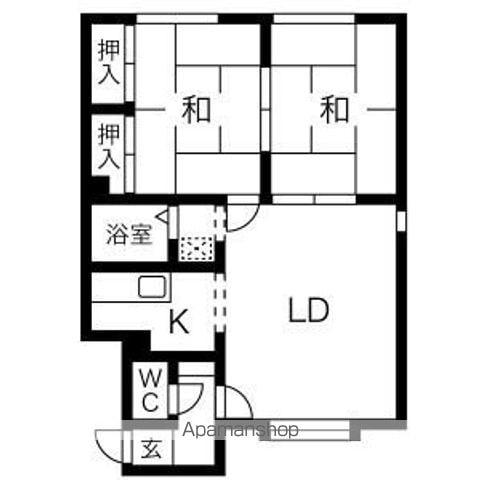 コーポみとり(2LDK/2階)の間取り写真