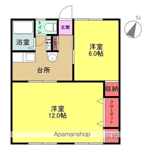 鍛冶内ハイツ(2K/1階)の間取り写真