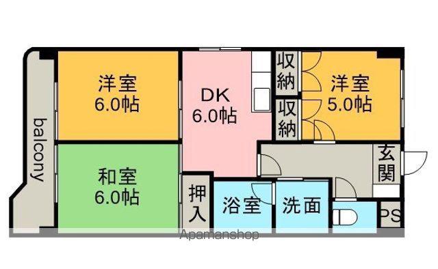 ヴィーブル貴船(3DK/3階)の間取り写真
