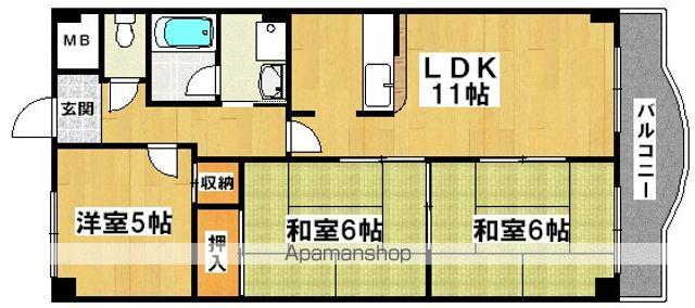 カナート浅香(3LDK/4階)の間取り写真