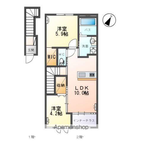 コンフォール(2LDK/2階)の間取り写真