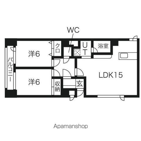 メゾンラコム(2LDK/1階)の間取り写真