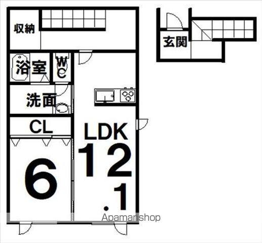 メゾン白樺(1LDK)の間取り写真
